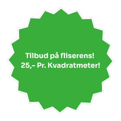Tilbud på fliserengøring, kun 25 kr pr m².
